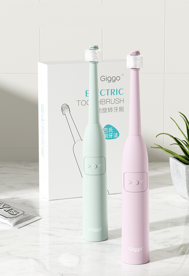 Bass Brushing Technique - Giggo Electric Toothbrush (Twin Pack)