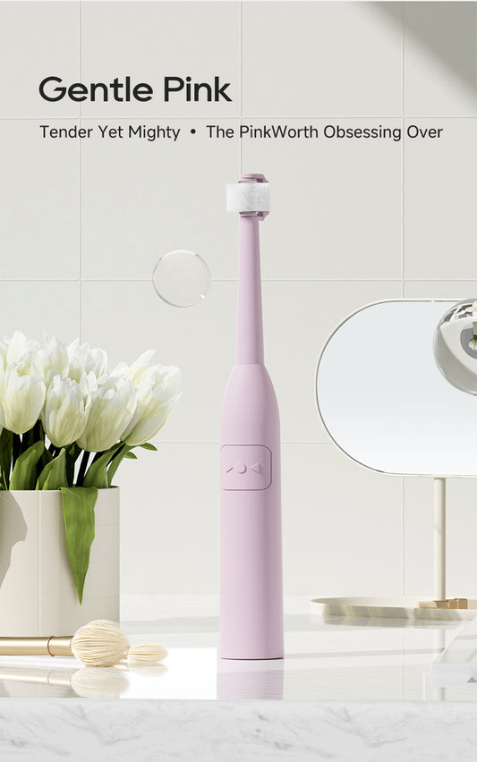 Bass Brushing Technique - Giggo Electric Toothbrush  (Gentle Pink)